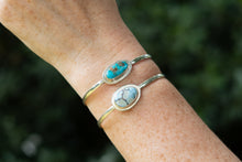 Load image into Gallery viewer, Golden Hills Turquoise Silver Cuff (Oval Stone)