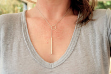 Load image into Gallery viewer, Rectangle Drop Threader Necklaces
