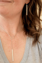 Load image into Gallery viewer, Rectangle Drop Threader Necklaces
