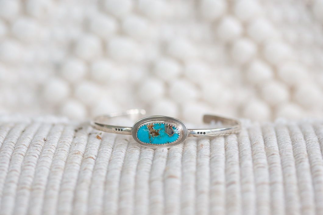 Natural Royston Turquoise Silver Cuff