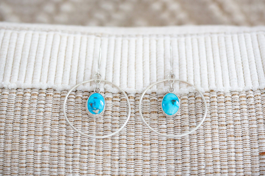 Blue Ridge Turquoise Hoop Earrings