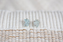 Load image into Gallery viewer, Raw Aquamarine Stud Earrings
