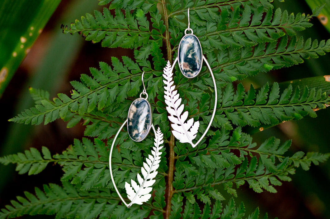 Mossy Fern Statement Earrings