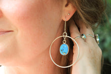 Load image into Gallery viewer, Blue Ridge Turquoise Hoop Earrings
